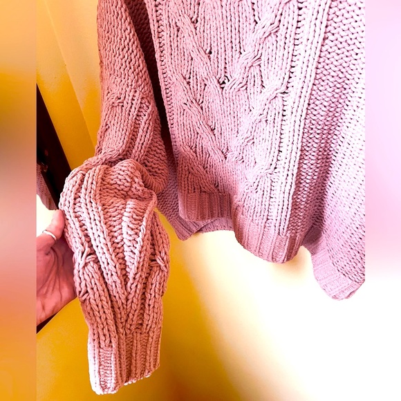 LA Hearts Chunky Pale Pink Sweater, Size Large - Picture 3 of 6